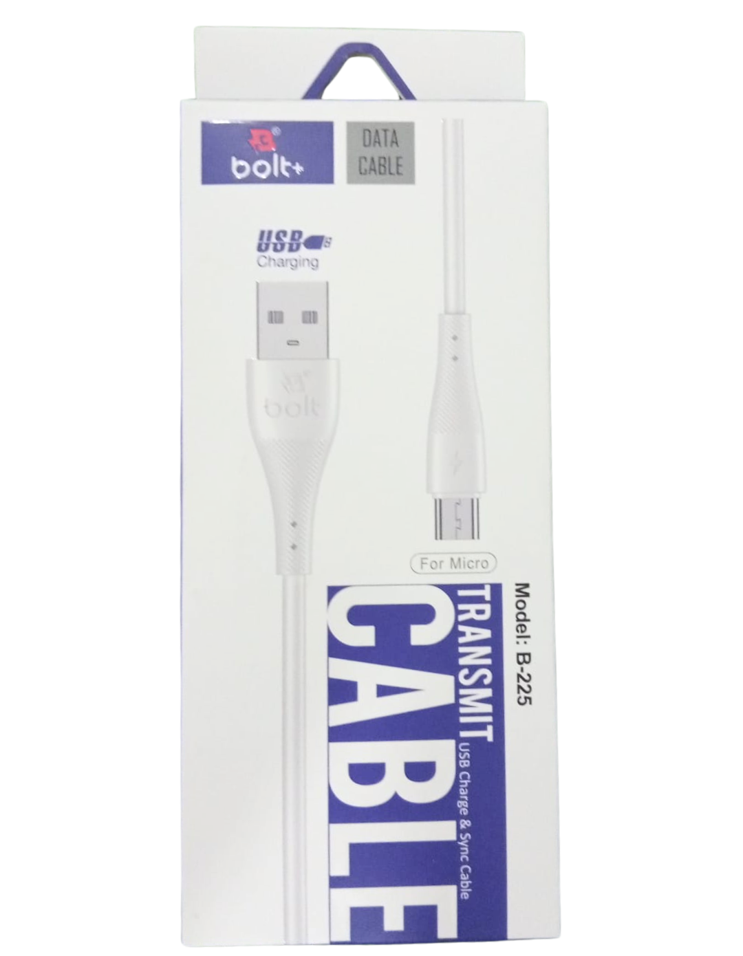 Bolt+ B-225 Fast Charging USB Cable – Micro, Type-C & Lightning Options, Durable PVC, Reinforced Joints, High-Speed Data Transfer