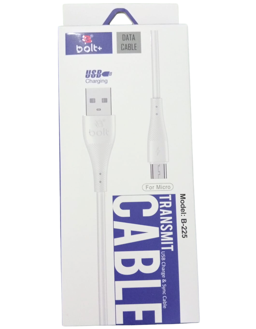 Bolt+ B-225 Fast Charging USB Cable – Micro, Type-C & Lightning Options, Durable PVC, Reinforced Joints, High-Speed Data Transfer