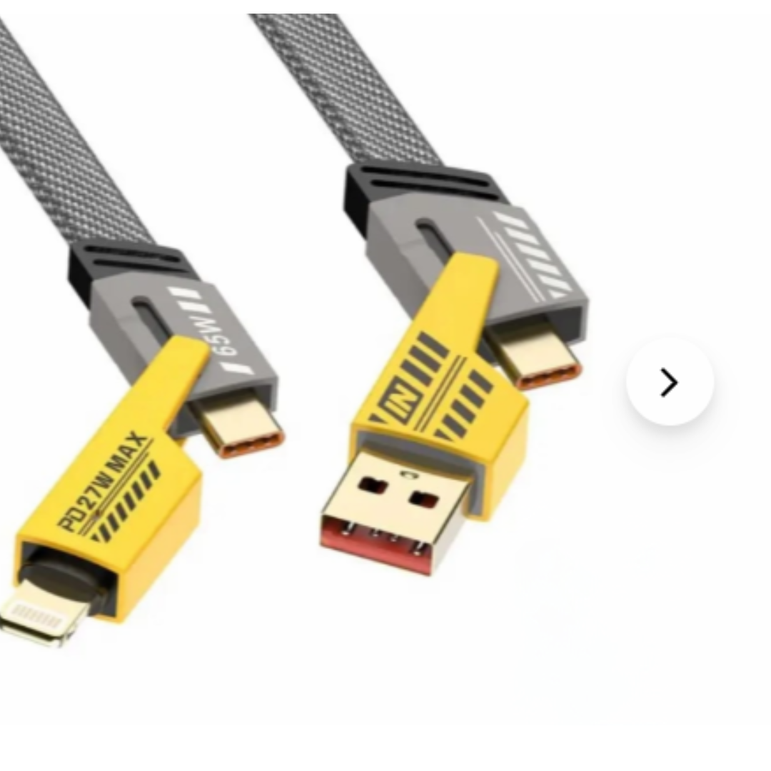 4-in-1 Multi Charging Cable | Type-C, Lightning & Micro USB | Fast Charging & Data Transfer | Durable Braided Wire