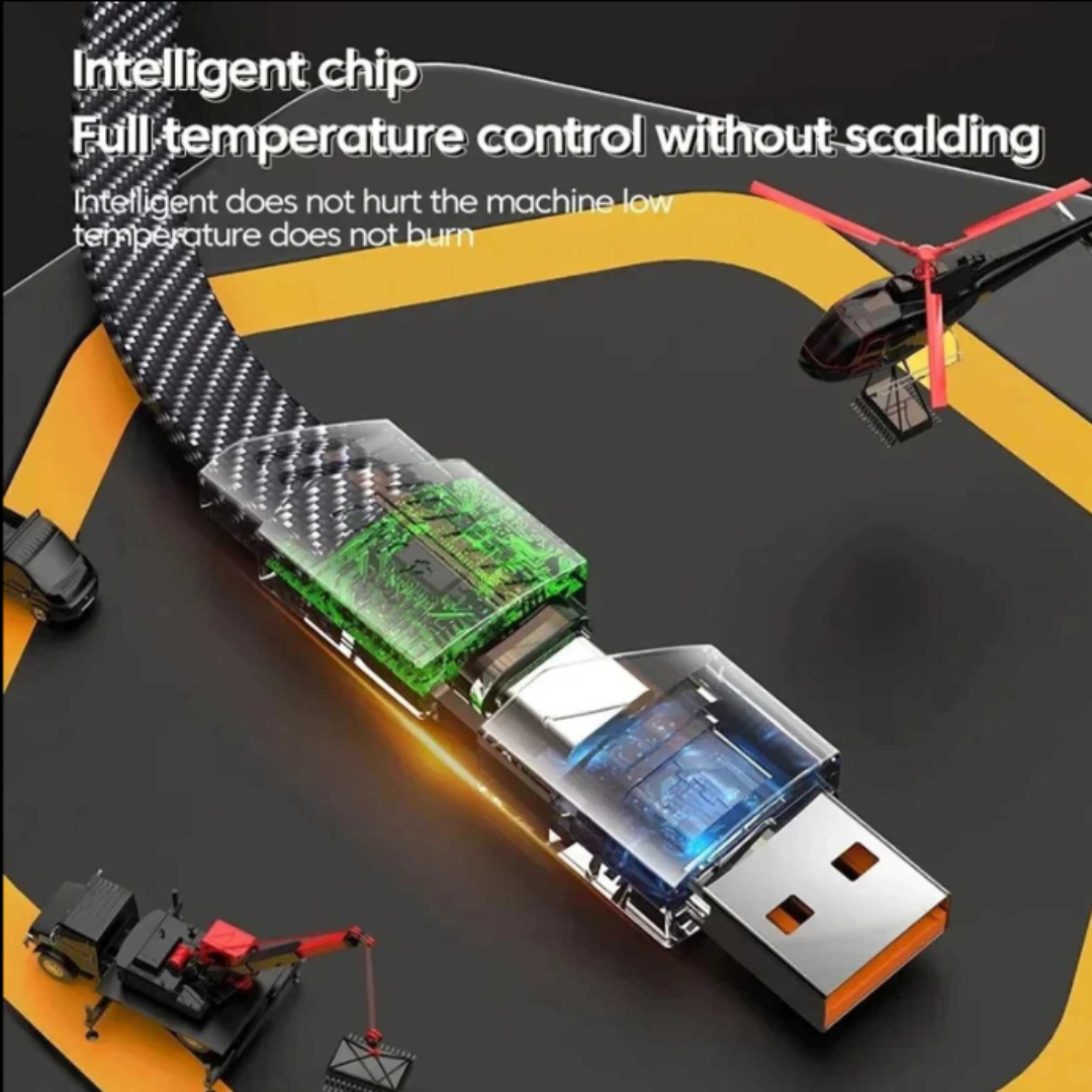 4-in-1 Multi Charging Cable | Type-C, Lightning & Micro USB | Fast Charging & Data Transfer | Durable Braided Wire