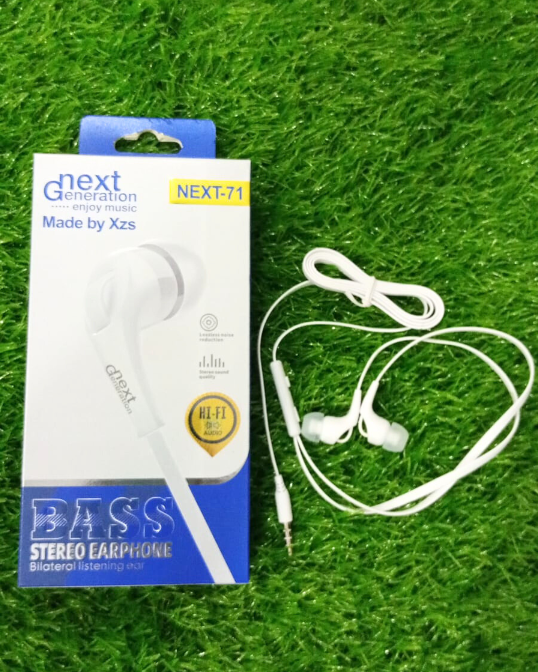 Next Generation NEXT-71 Wired Stereo Earphones β Deep Bass, Hi-Fi Sound, Built-in Mic, Comfortable Fit (3.5mm Jack, White)