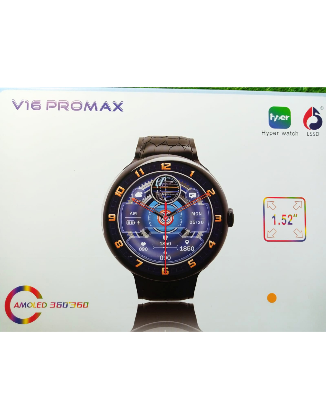 2025 V16 Pro Max Smart Watch | 7-in-1 Round Dial, Wireless Charging, BT Calling, Fitness Tracker (Golden Edition)