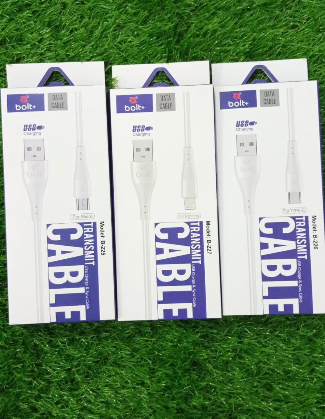Bolt+ B-225 Fast Charging USB Cable – Micro, Type-C & Lightning Options, Durable PVC, Reinforced Joints, High-Speed Data Transfer