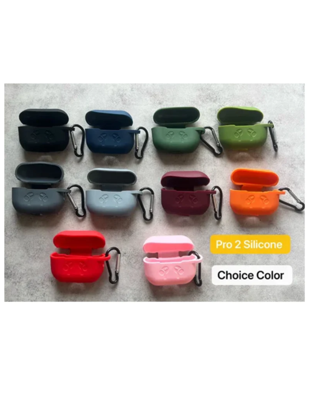 Silicone Case for Apple AirPods Pro 2 β Shockproof Protective Cover Sleeve for Wireless Earphones (Only Case)(Multiple Colors Available)