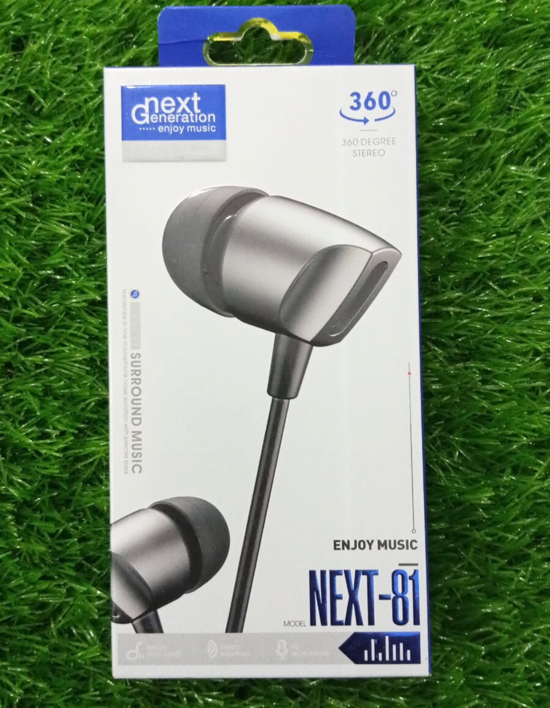 Next Generation NEXT-81 Wired Stereo Earphones ā Deep Bass, Hi-Fi Sound, Built-in Mic, Comfortable Fit (3.5mm Jack)
