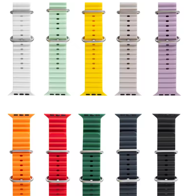 Ocean Silicone Double Buckle Strap for Apple Watch Ultra 2/Series 10/9/8/7/6/SE | Breathable & Durable Smartwatch Band