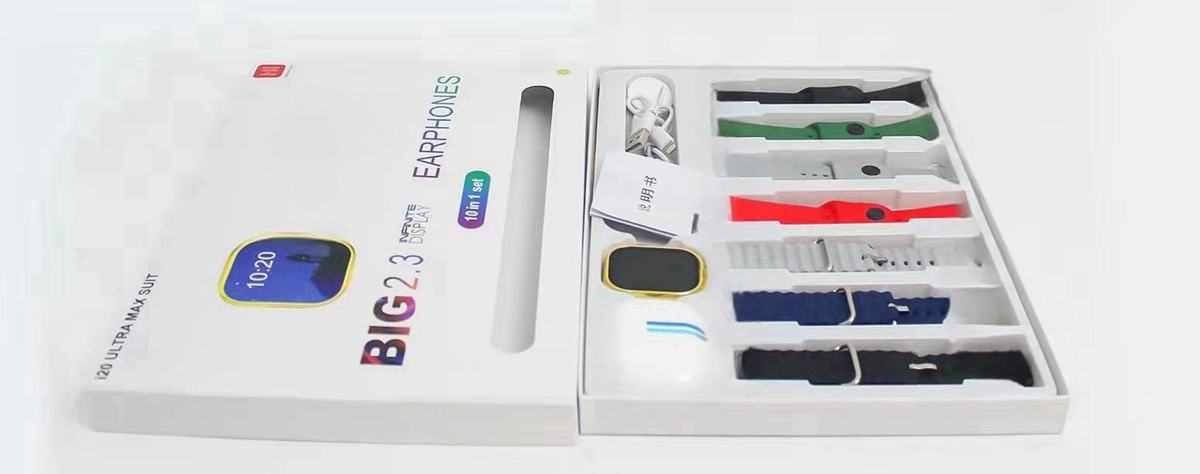 I20 Ultra Max Suit 10-in-1 Smart Watch With AirPods š§ | Smartwatch + Earbuds + 7 Straps