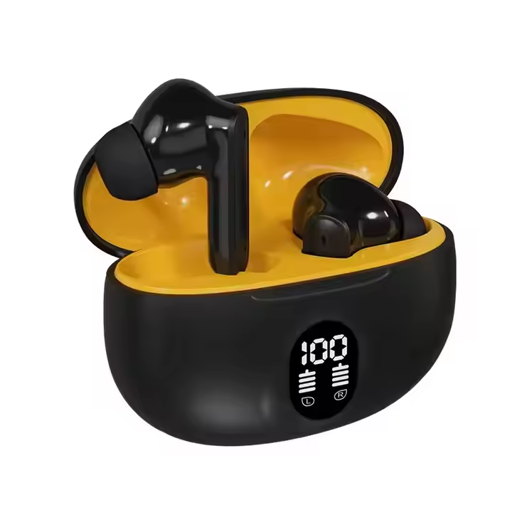 🔥 Stereo Wireless Earbuds with LED Display – ENC Noise Cancellation, HiFi Stereo, Bluetooth 5.3 – Available in Black & White 🎧