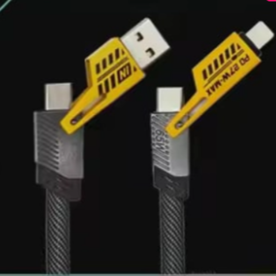 4-in-1 Multi Charging Cable | Type-C, Lightning & Micro USB | Fast Charging & Data Transfer | Durable Braided Wire