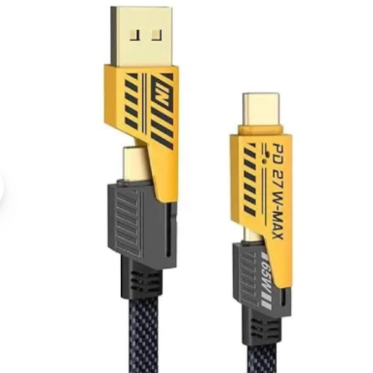 4-in-1 Multi Charging Cable | Type-C, Lightning & Micro USB | Fast Charging & Data Transfer | Durable Braided Wire