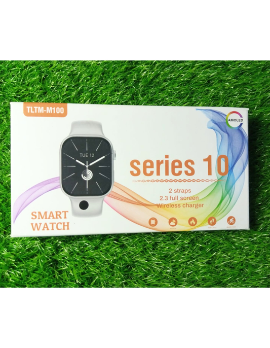 TLTM-M100 Series 10 Smart Watch | 2.3" Full Touch Display, Wireless Charging, Bluetooth Calling, 2 Straps Included