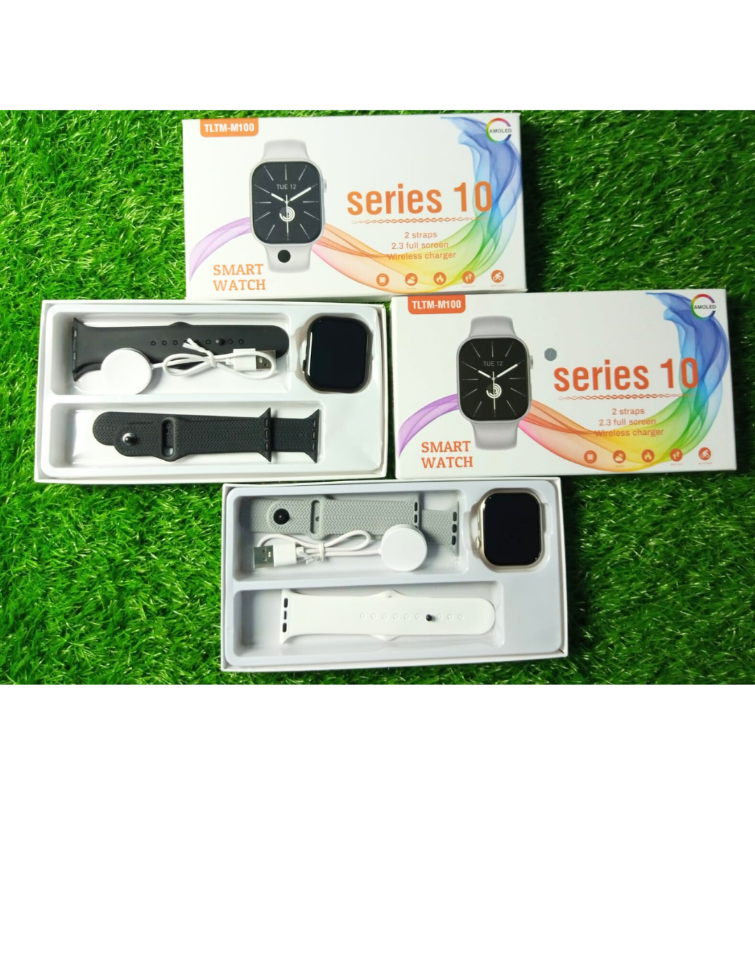 TLTM-M100 Series 10 Smart Watch | 2.3" Full Touch Display, Wireless Charging, Bluetooth Calling, 2 Straps Included