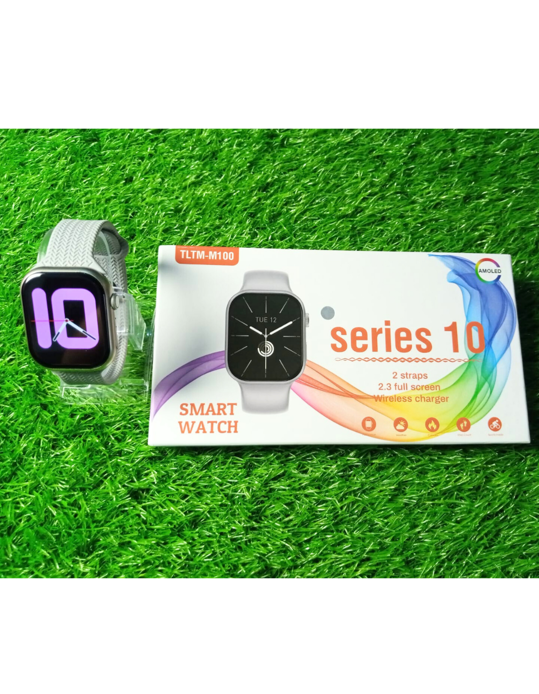TLTM-M100 Series 10 Smart Watch | 2.3" Full Touch Display, Wireless Charging, Bluetooth Calling, 2 Straps Included