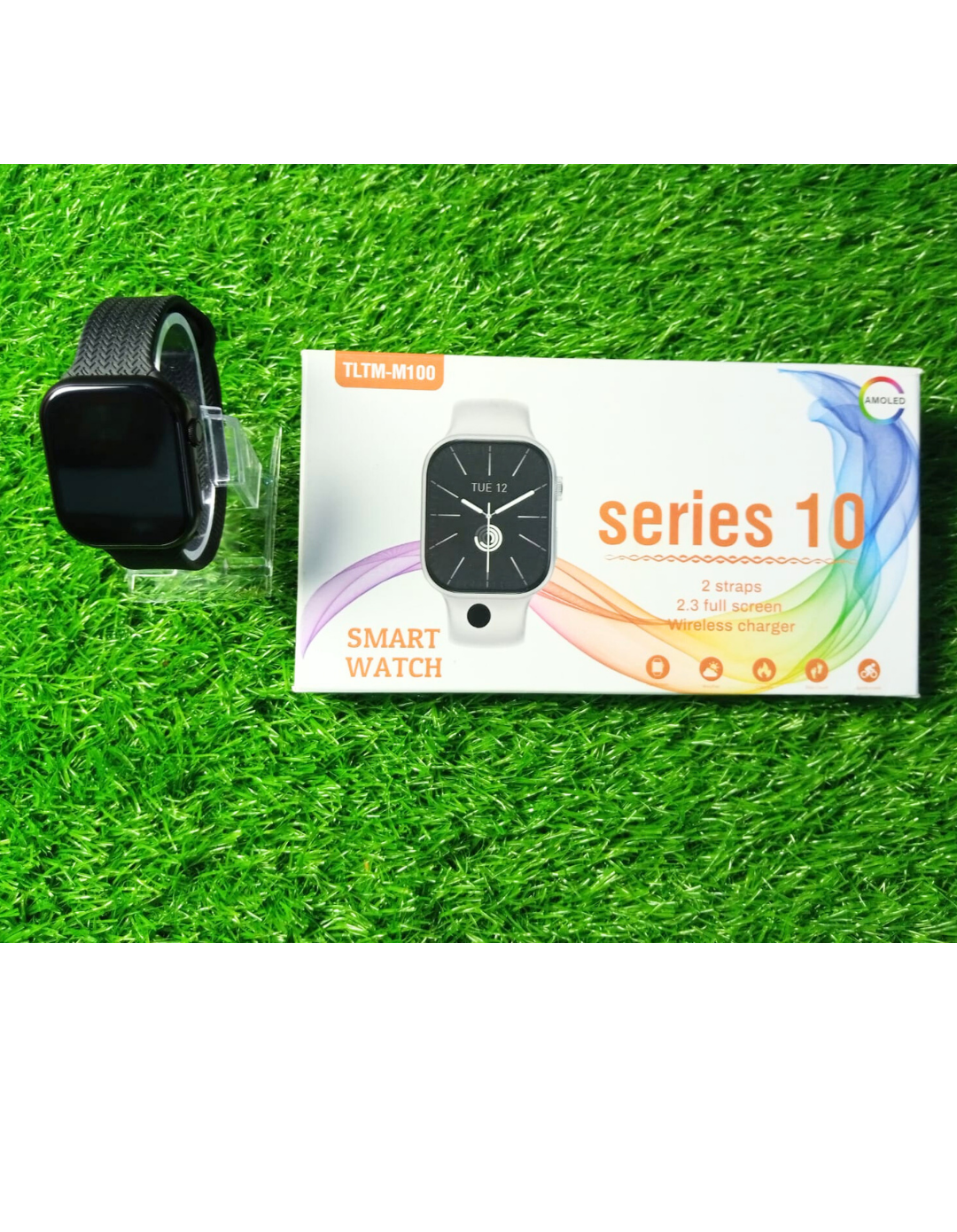 TLTM-M100 Series 10 Smart Watch | 2.3" Full Touch Display, Wireless Charging, Bluetooth Calling, 2 Straps Included