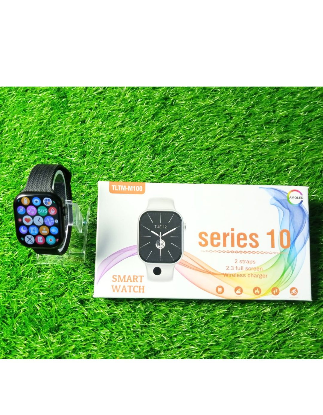 TLTM-M100 Series 10 Smart Watch | 2.3" Full Touch Display, Wireless Charging, Bluetooth Calling, 2 Straps Included