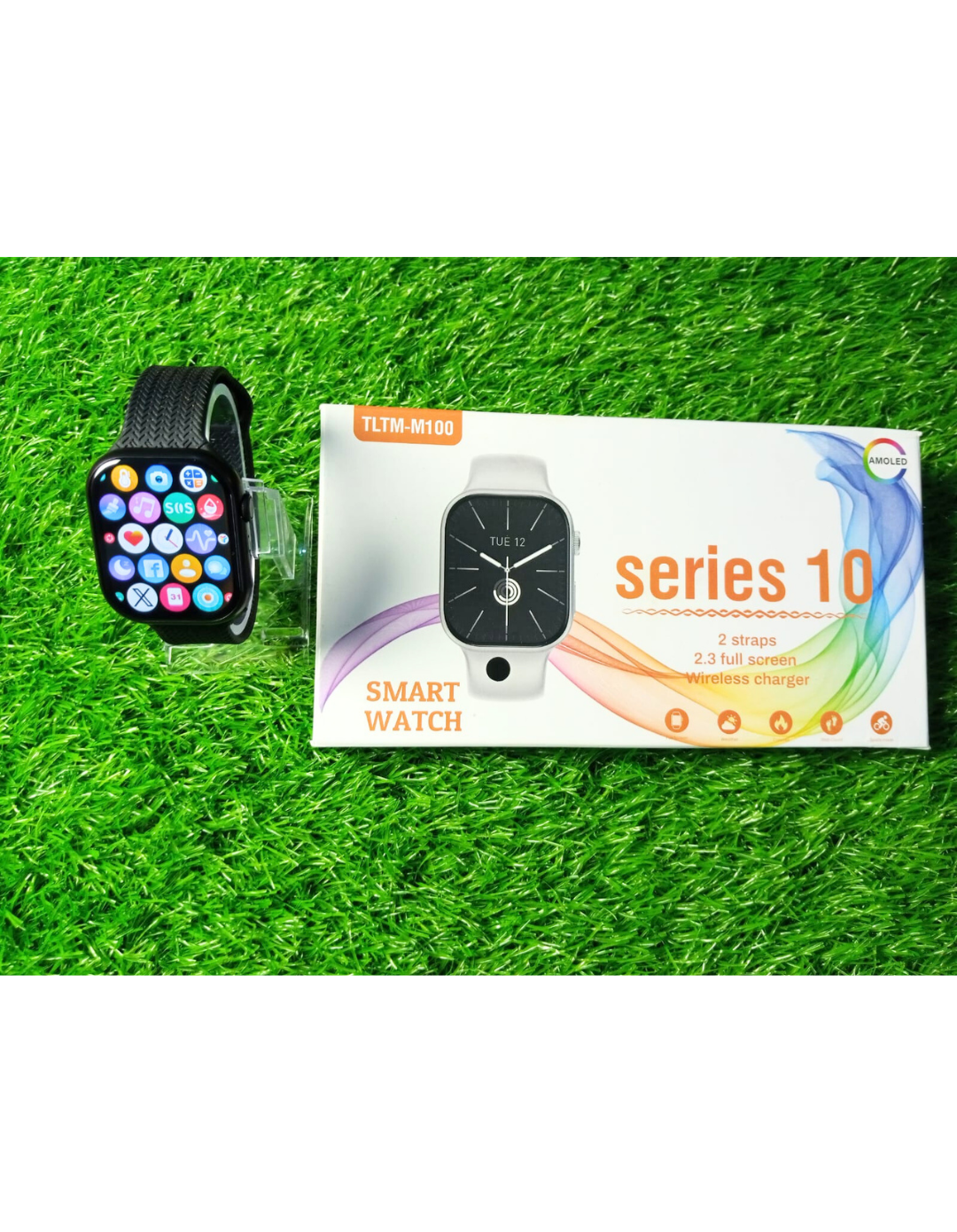 TLTM-M100 Series 10 Smart Watch | 2.3" Full Touch Display, Wireless Charging, Bluetooth Calling, 2 Straps Included