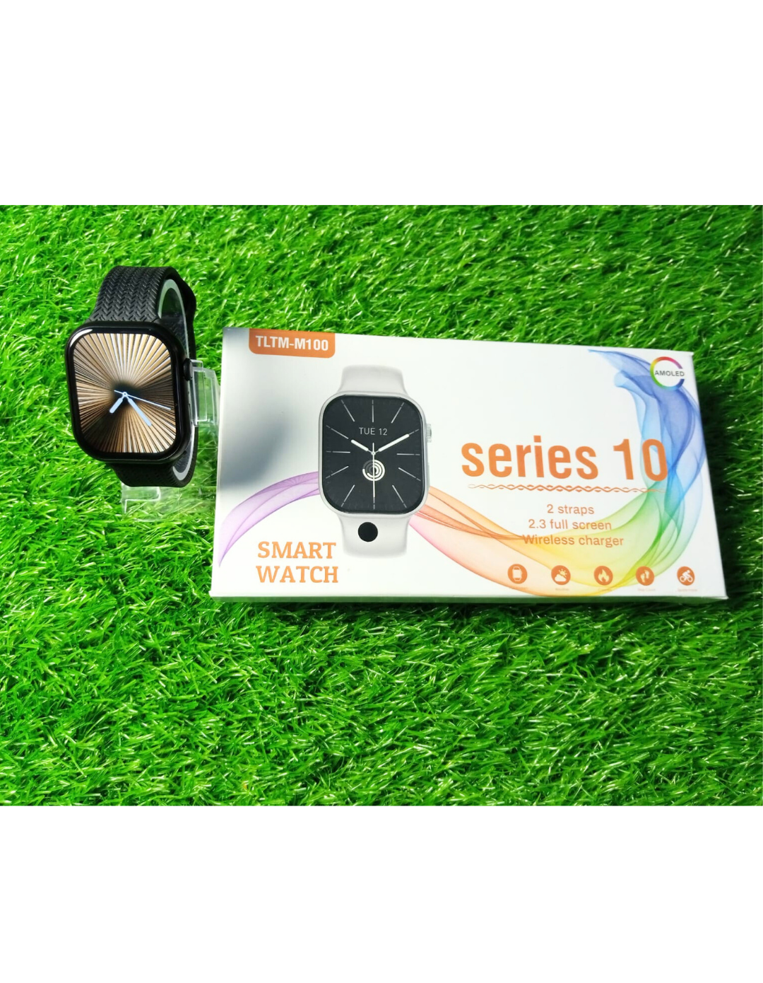 TLTM-M100 Series 10 Smart Watch | 2.3" Full Touch Display, Wireless Charging, Bluetooth Calling, 2 Straps Included