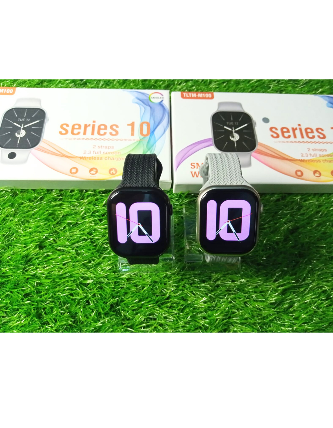 TLTM-M100 Series 10 Smart Watch | 2.3" Full Touch Display, Wireless Charging, Bluetooth Calling, 2 Straps Included