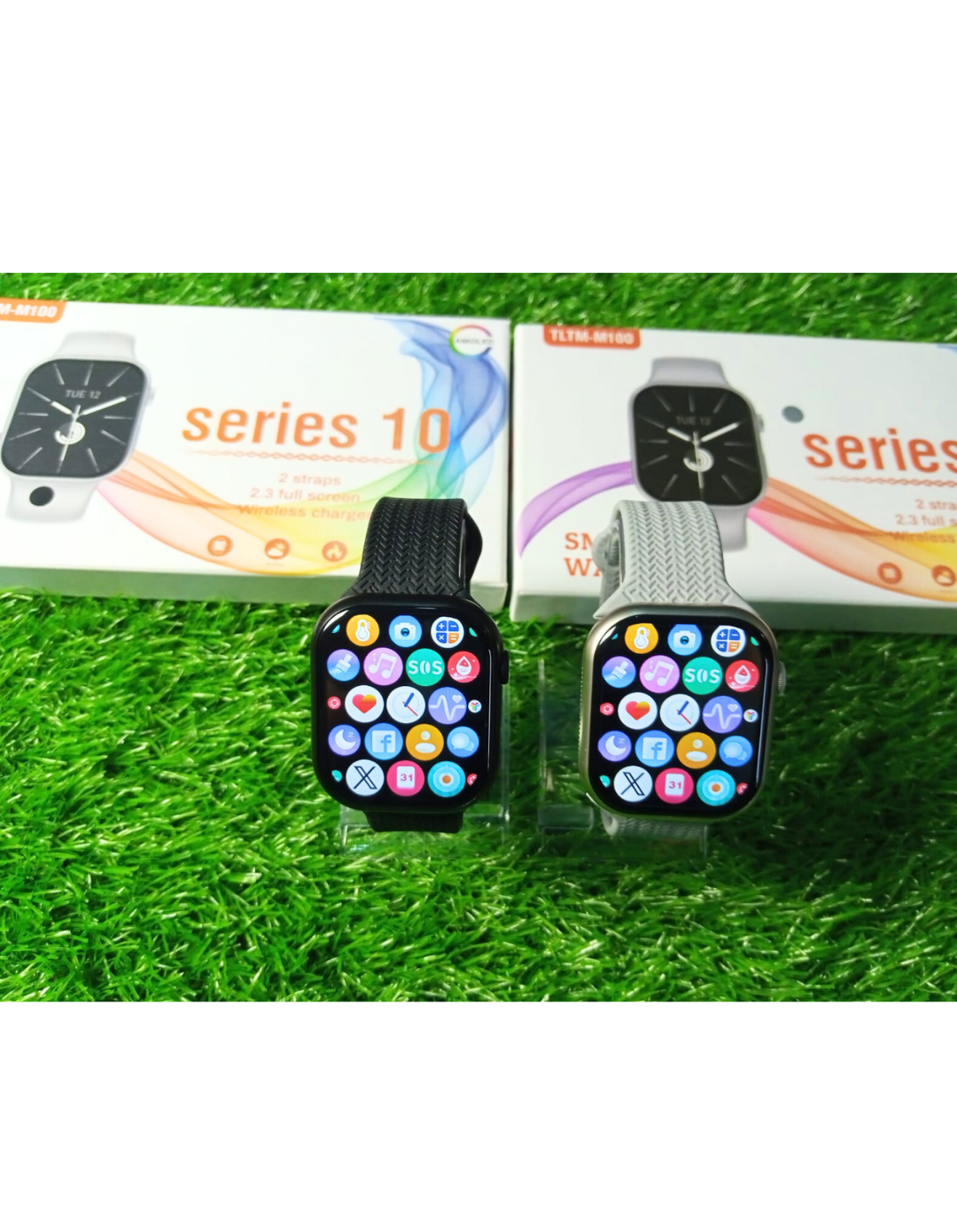 TLTM-M100 Series 10 Smart Watch | 2.3" Full Touch Display, Wireless Charging, Bluetooth Calling, 2 Straps Included