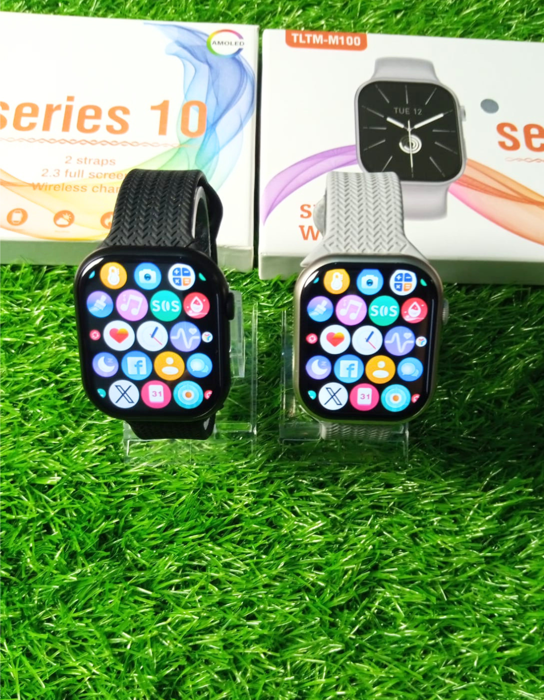 TLTM-M100 Series 10 Smart Watch | 2.3" Full Touch Display, Wireless Charging, Bluetooth Calling, 2 Straps Included