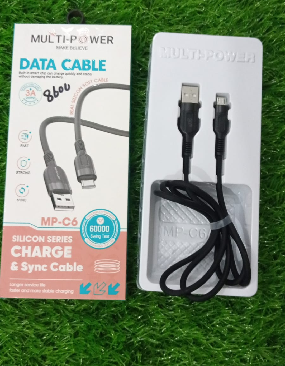 Multipower MP-C6 Micro Charging Cable – 3A Fast Charge with Smart Chip & Soft Silicon Wire