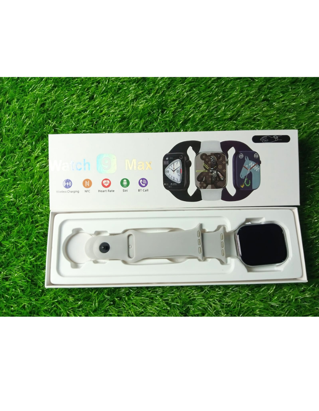 Watch 9 Max Smartwatch – Series 9 | Full Edge HD Display, Bluetooth Calling, Always-On Display, Built-in Games, Wireless Charging, Sports Modes