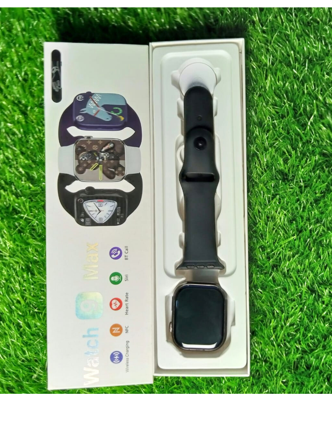 Watch 9 Max Smartwatch – Series 9 | Full Edge HD Display, Bluetooth Calling, Always-On Display, Built-in Games, Wireless Charging, Sports Modes
