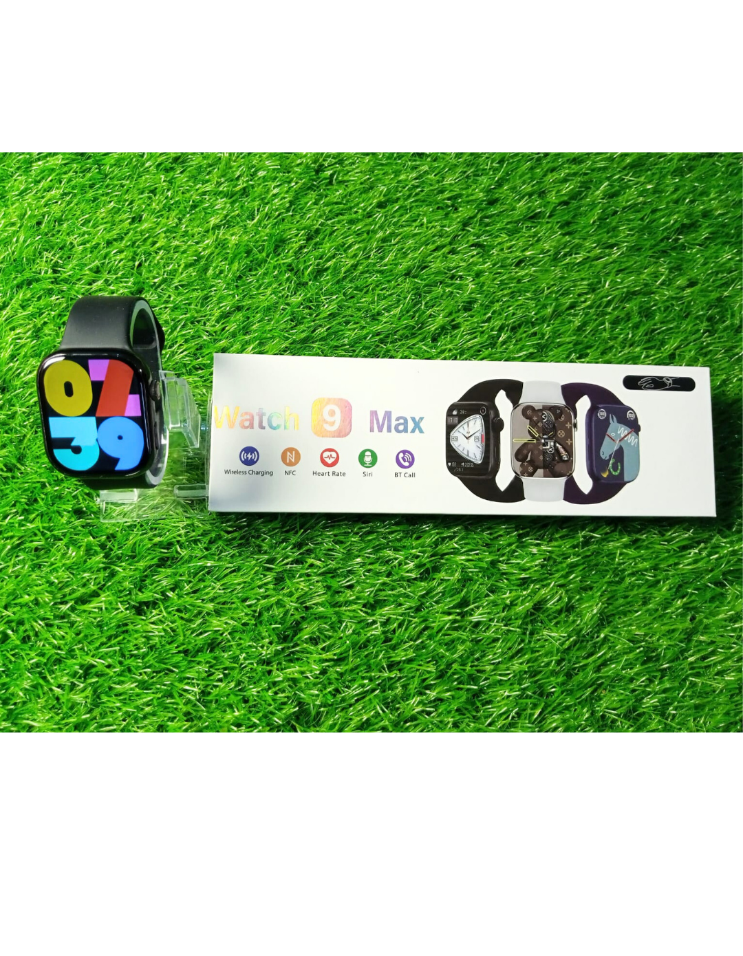 Watch 9 Max Smartwatch – Series 9 | Full Edge HD Display, Bluetooth Calling, Always-On Display, Built-in Games, Wireless Charging, Sports Modes
