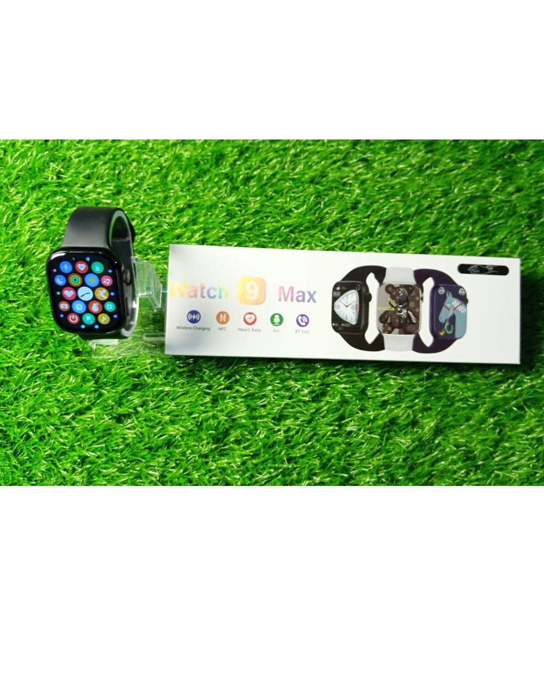 Watch 9 Max Smartwatch – Series 9 | Full Edge HD Display, Bluetooth Calling, Always-On Display, Built-in Games, Wireless Charging, Sports Modes