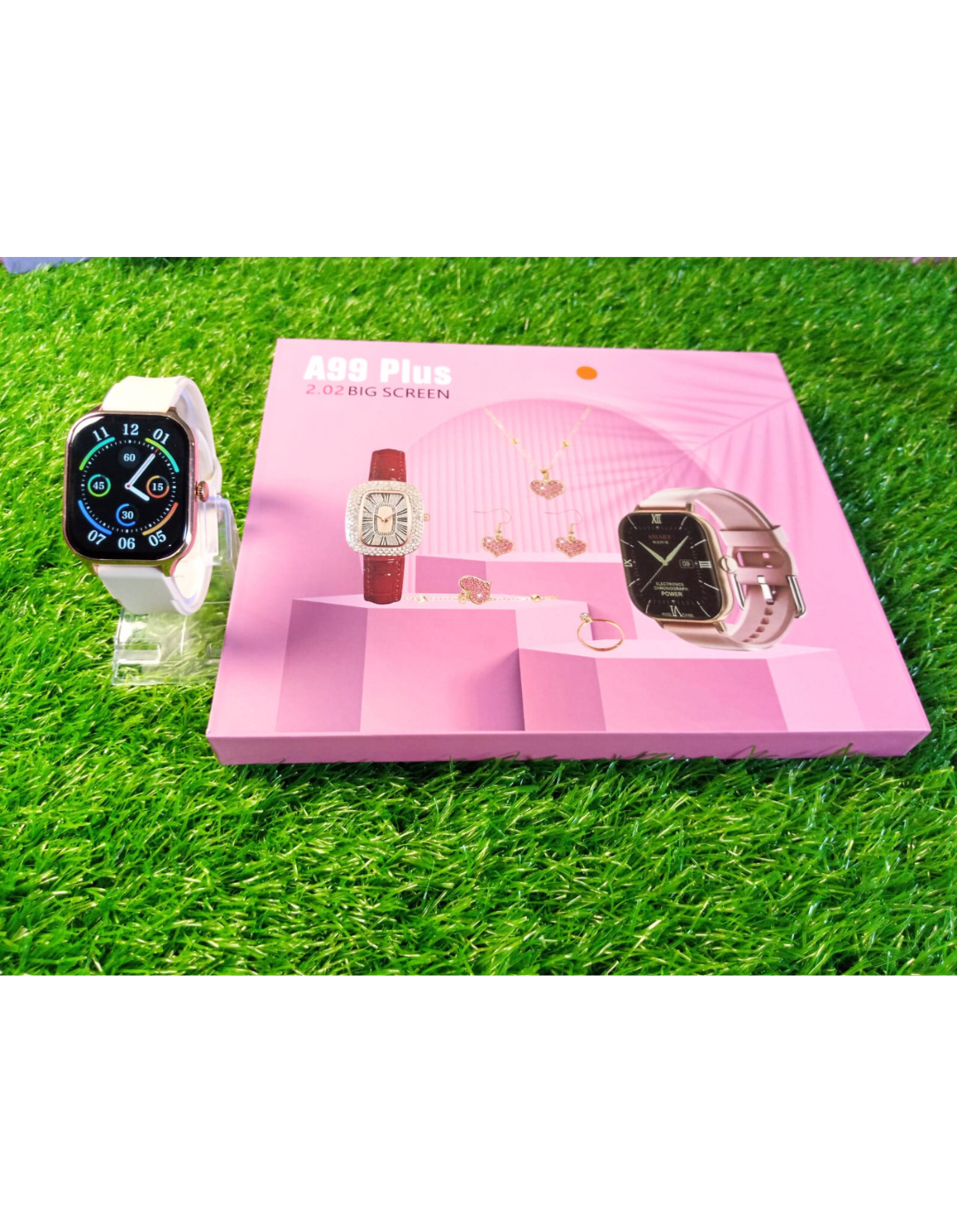 A99 Plus Ladies Smart Watch Gift Set | Bluetooth Calling, Health Monitoring & Sport Modes | Android & iOS Compatible