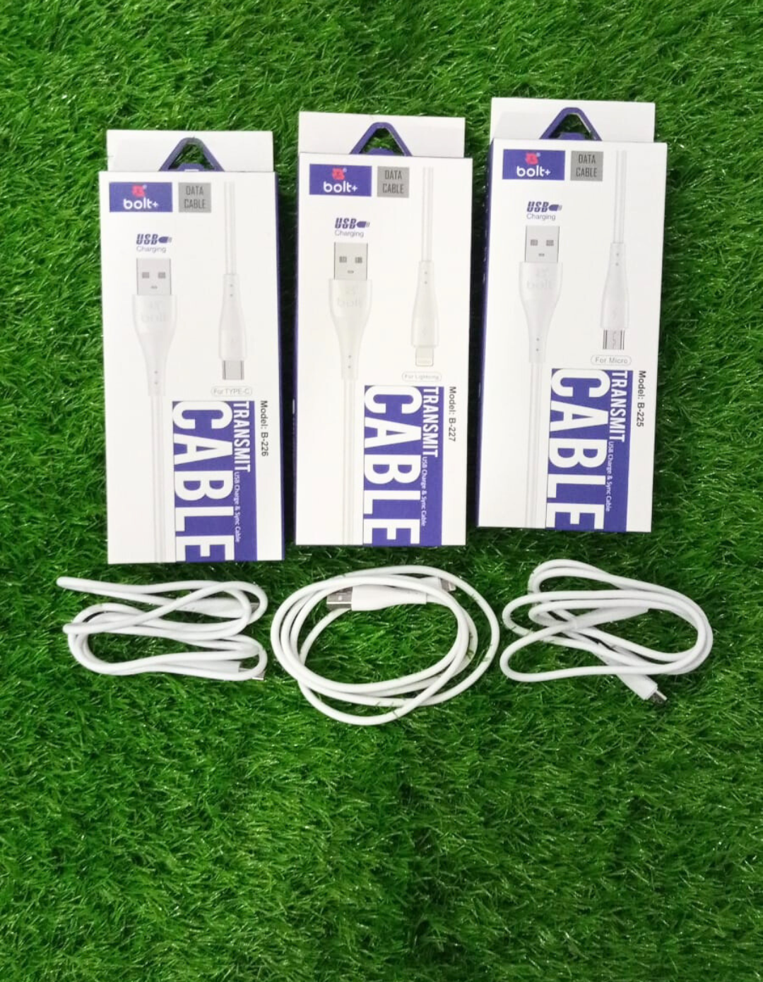 Bolt+ B-225 Fast Charging USB Cable – Micro, Type-C & Lightning Options, Durable PVC, Reinforced Joints, High-Speed Data Transfer