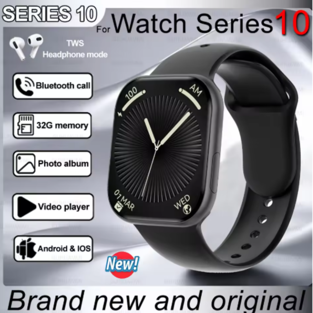 2025 New Series 10 Smartwatch With Apple logo 46mm HD AMOLED | 32GB ROM | Bluetooth Call | Music & GPS | Fitness Tracker
