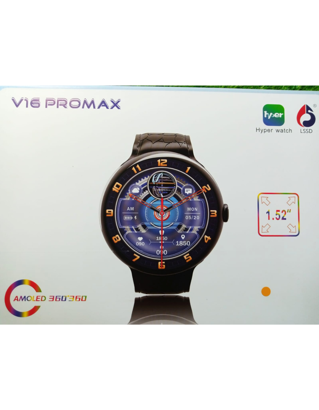 2025 V16 Pro Max Smart Watch | 7-in-1 Round Dial, Wireless Charging, BT Calling, Fitness Tracker (Golden Edition)