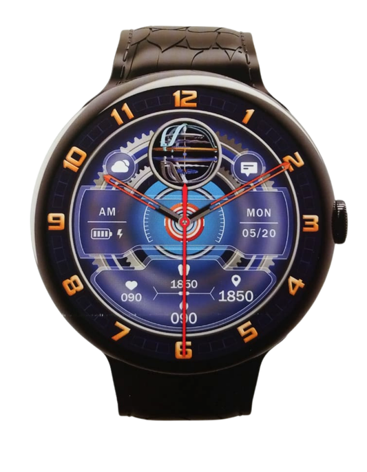 2025 V16 Pro Max Smart Watch | 7-in-1 Round Dial, Wireless Charging, BT Calling, Fitness Tracker (Golden Edition)