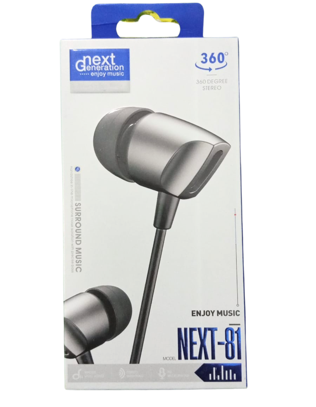 Next Generation NEXT-81 Wired Stereo Earphones – Deep Bass, Hi-Fi Sound, Built-in Mic, Comfortable Fit (3.5mm Jack)