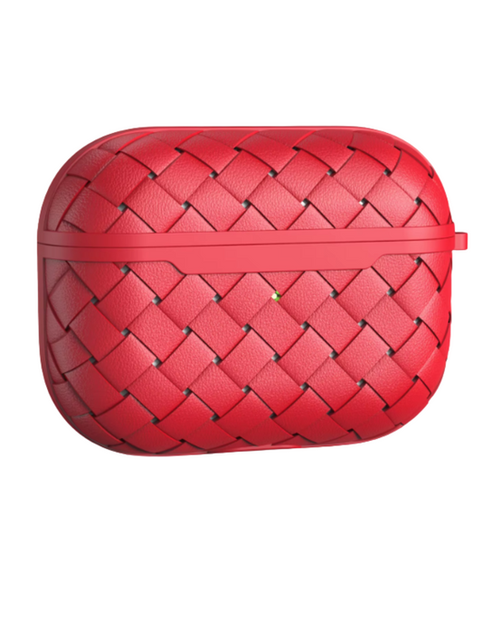 Woven Pattern Silicone Case for AirPods Pro 2 – Shockproof Protective Cover with Hanging Clip | Stylish & Durable Earphone Sleeve