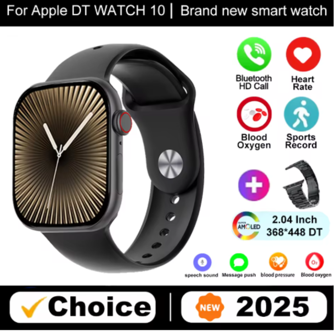 2025 New Series 10 Smartwatch With Apple logo 46mm HD AMOLED | 32GB ROM | Bluetooth Call | Music & GPS | Fitness Tracker