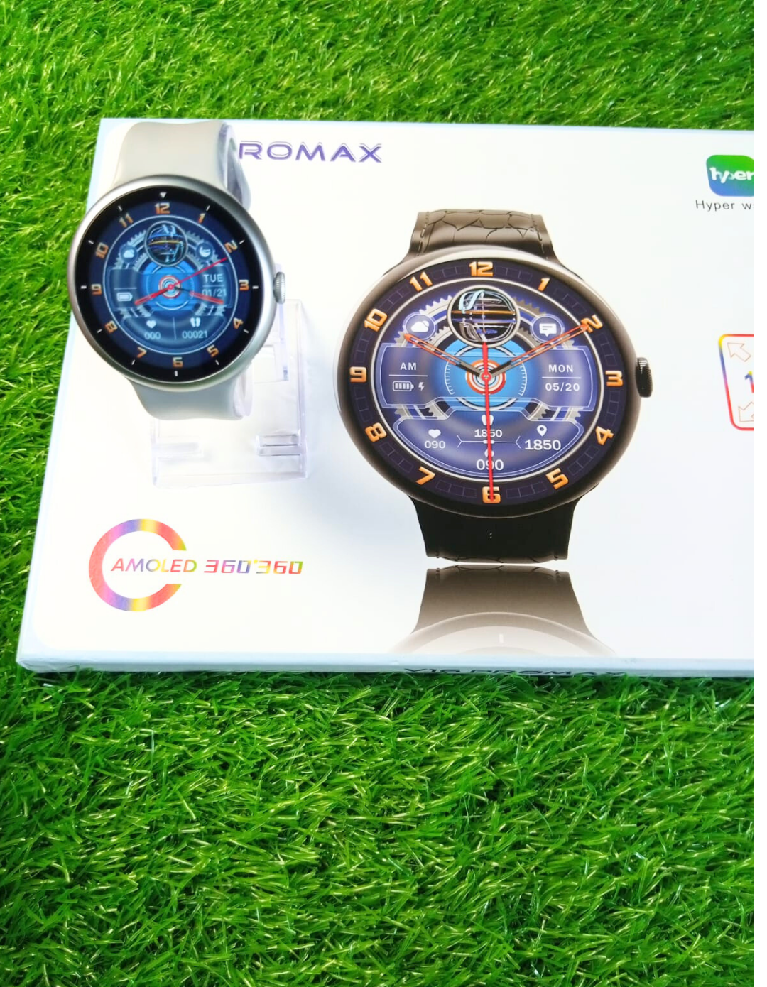 2025 V16 Pro Max Smart Watch | 7-in-1 Round Dial, Wireless Charging, BT Calling, Fitness Tracker (Golden Edition)