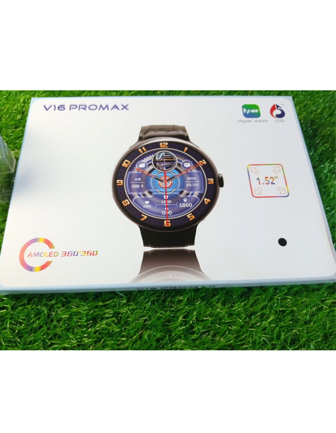 2025 V16 Pro Max Smart Watch | 7-in-1 Round Dial, Wireless Charging, BT Calling, Fitness Tracker (Golden Edition)
