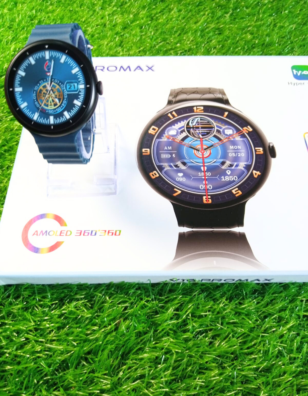 2025 V16 Pro Max Smart Watch | 7-in-1 Round Dial, Wireless Charging, BT Calling, Fitness Tracker (Golden Edition)
