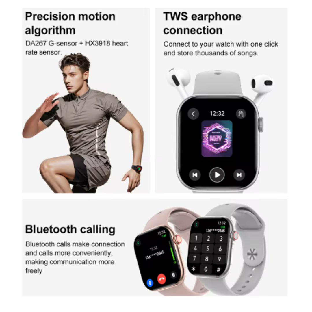 2025 New Series 10 Smartwatch With Apple logo 46mm HD AMOLED | 32GB ROM | Bluetooth Call | Music & GPS | Fitness Tracker