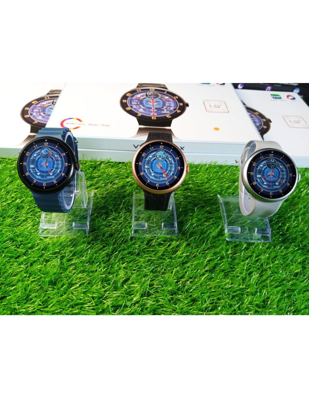 2025 V16 Pro Max Smart Watch | 7-in-1 Round Dial, Wireless Charging, BT Calling, Fitness Tracker (Golden Edition)