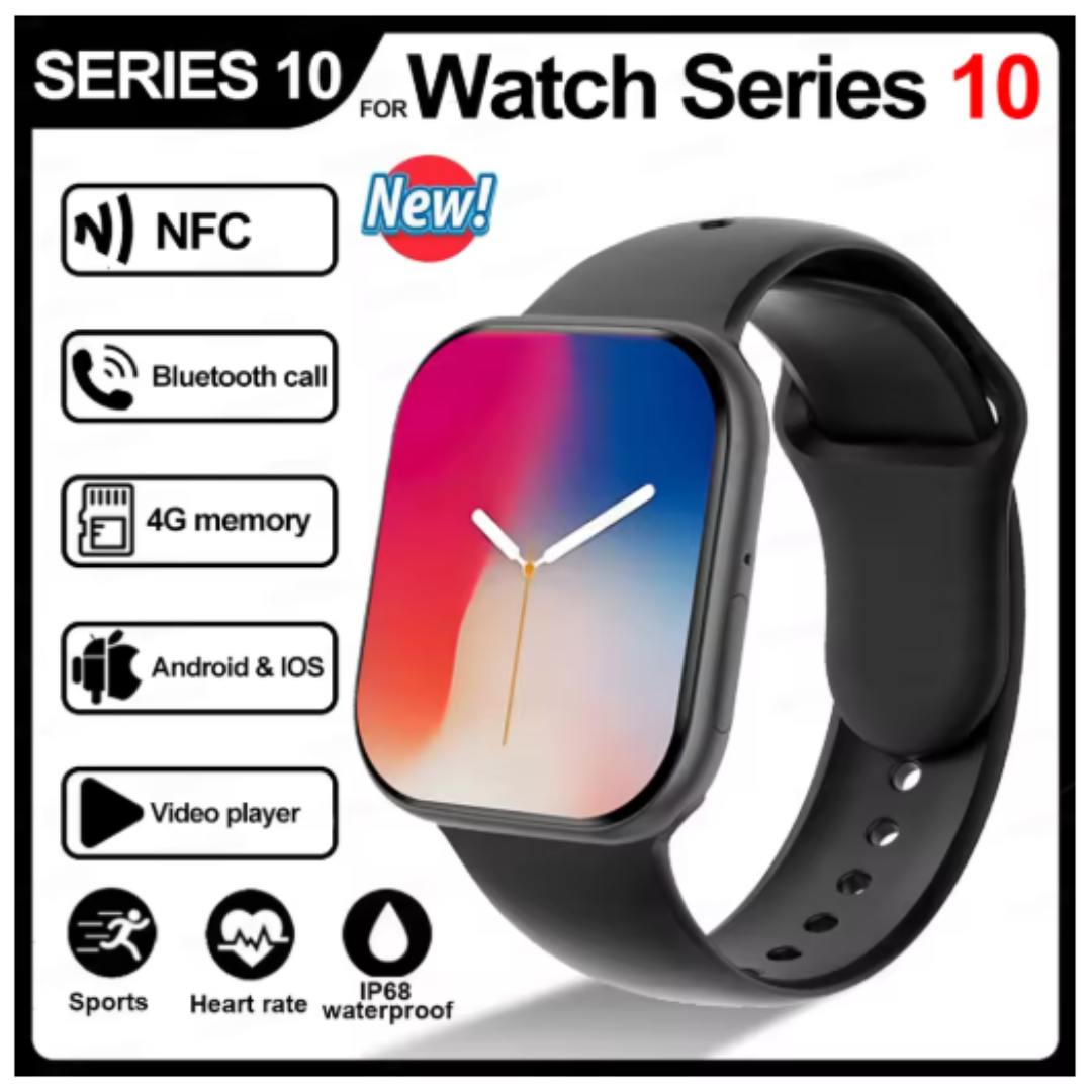 2025 New Series 10 Smartwatch With Apple logo 46mm HD AMOLED | 32GB ROM | Bluetooth Call | Music & GPS | Fitness Tracker