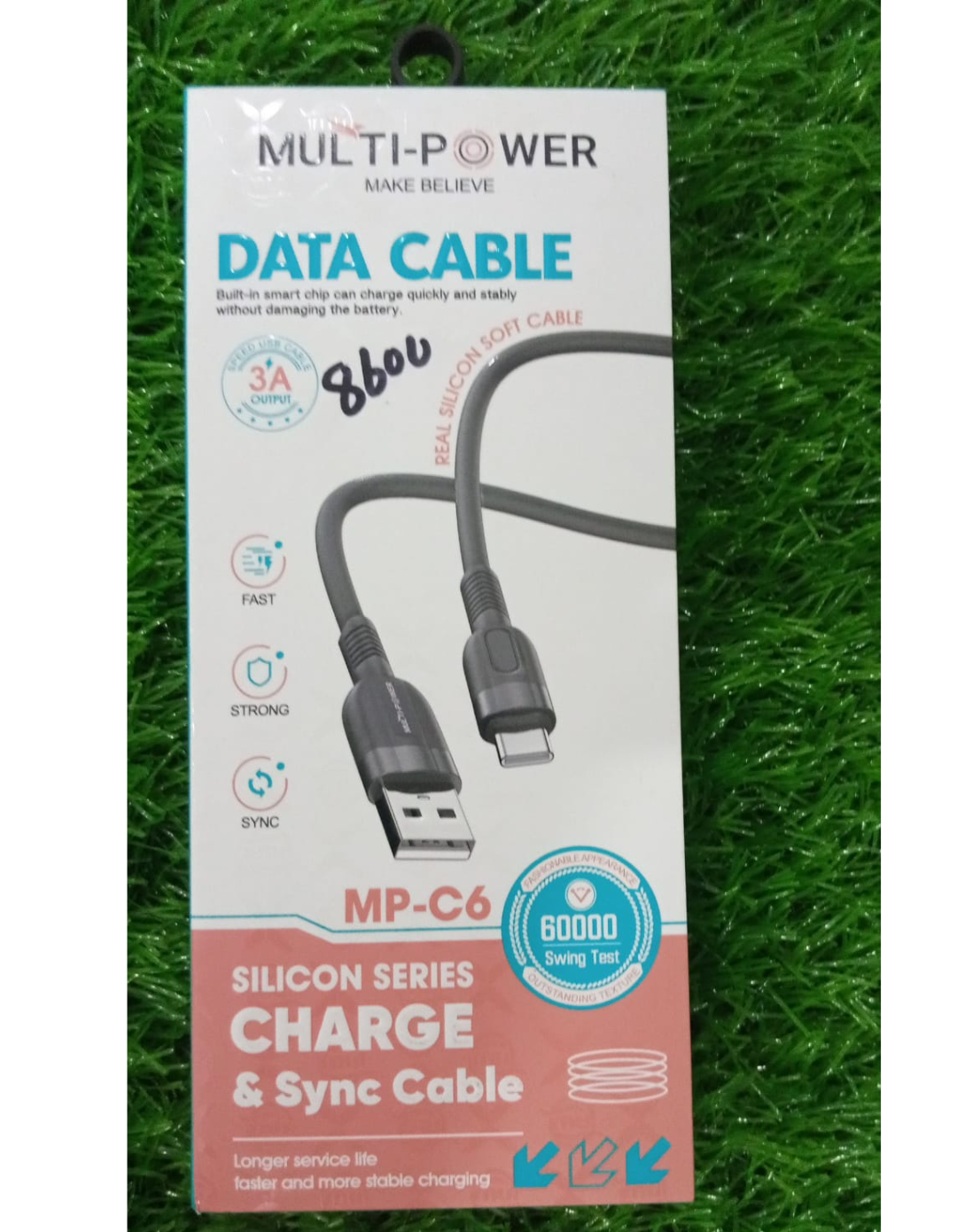 Multipower MP-C6 Micro Charging Cable – 3A Fast Charge with Smart Chip & Soft Silicon Wire