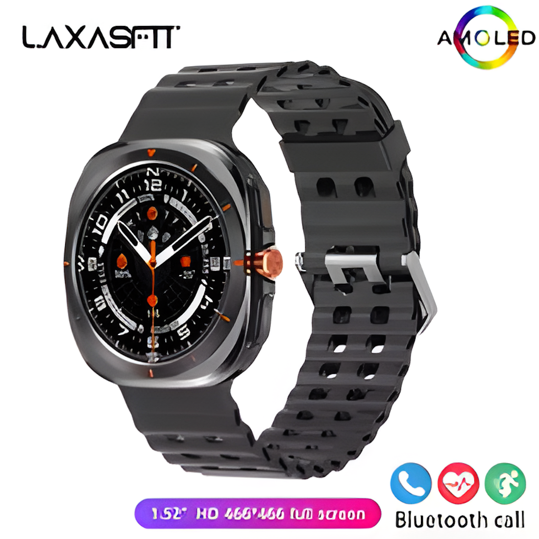⌚ LAXASFIT New GT7 Ultra 7-in-1 Smart Watch | 1.52” HD AMOLED | Bluetooth Calling | Fitness & Sports Tracker | Men & Women 🎁