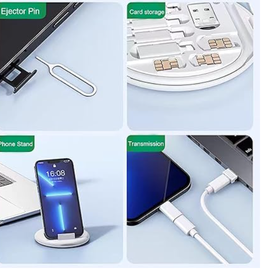 5-in-1 60W Fast Charging Data Cable Set – Multi-Functional Charging & Data Transfer Cable with 3-in-1 + 5-in-1 Adapters | Type-C, iPhone, Android Compatible