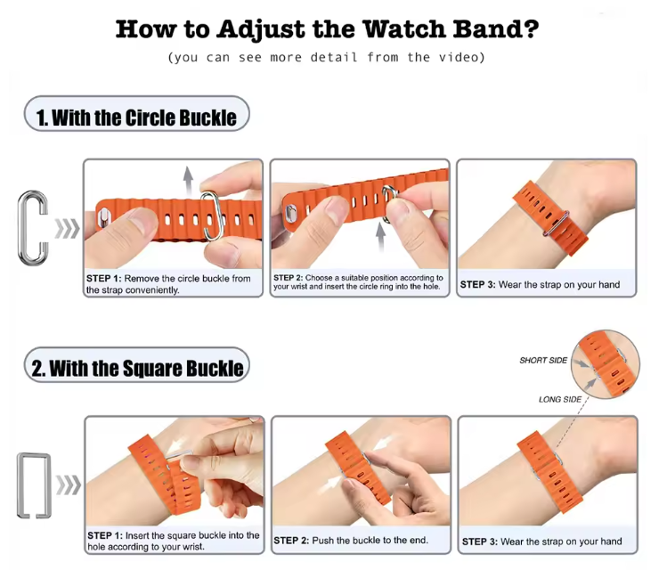 Ocean Silicone Double Buckle Strap for Apple Watch Ultra 2/Series 10/9/8/7/6/SE | Breathable & Durable Smartwatch Band
