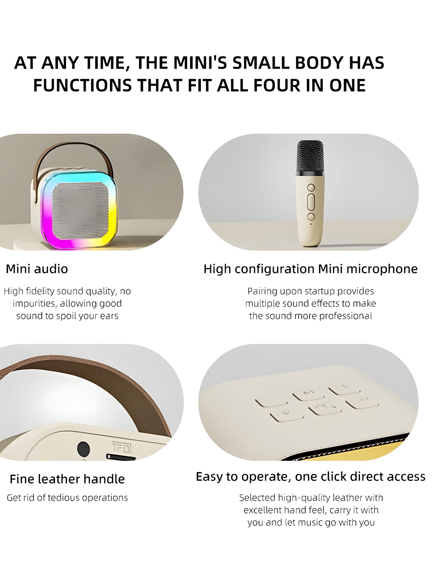 🎤 Portable Karaoke Bluetooth Speaker with Microphone 🎶 Family Party Wireless Speaker | CASUN NE50 | 5W Output, Built-in Mic, Memory Card Support