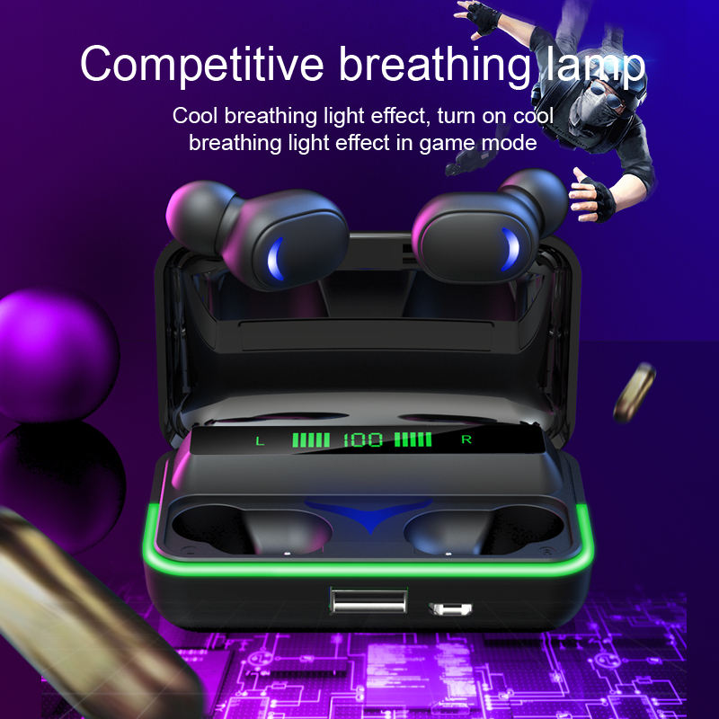 Sport Gaming E10 TWS BT 5.0 Earbuds Headphone With Charging Box Wireless Earphone Headphones
